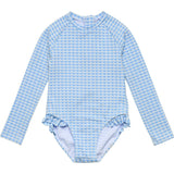 Seaside Gingham Leg Frill Surf Suit