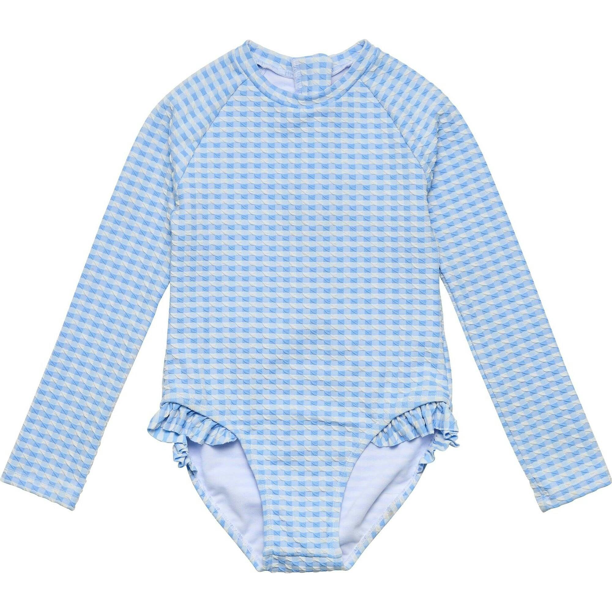 Seaside Gingham Leg Frill Surf Suit