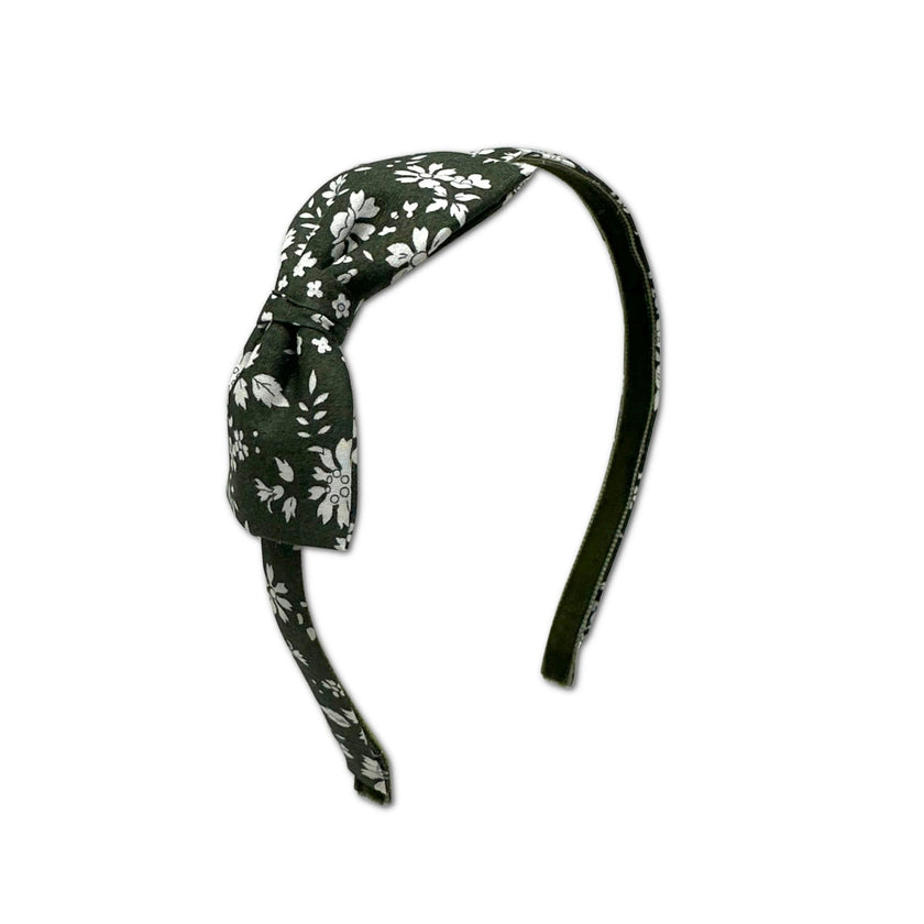 Liberty of London Bow Headband, Olive Floral
