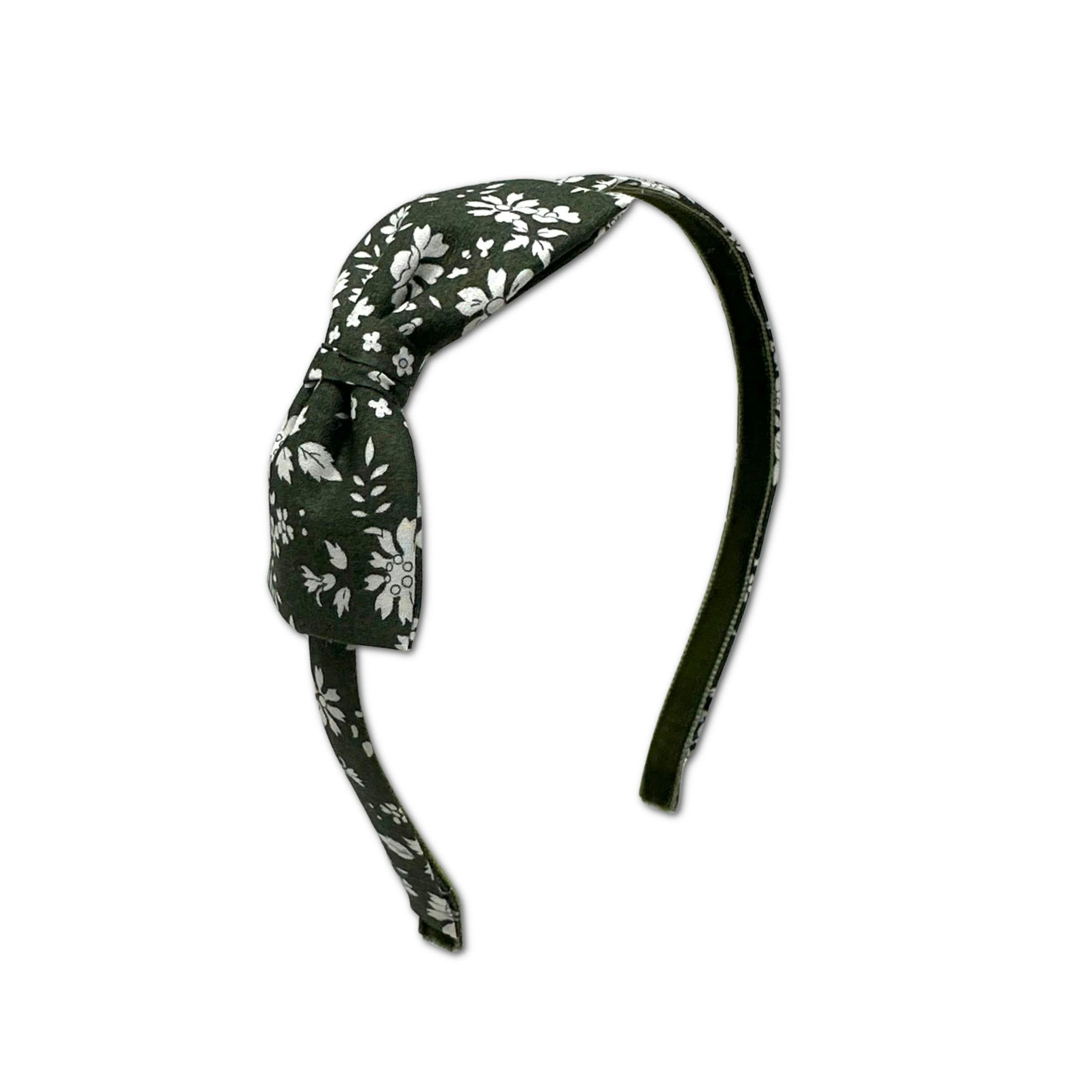 Liberty of London Bow Headband, Olive Floral