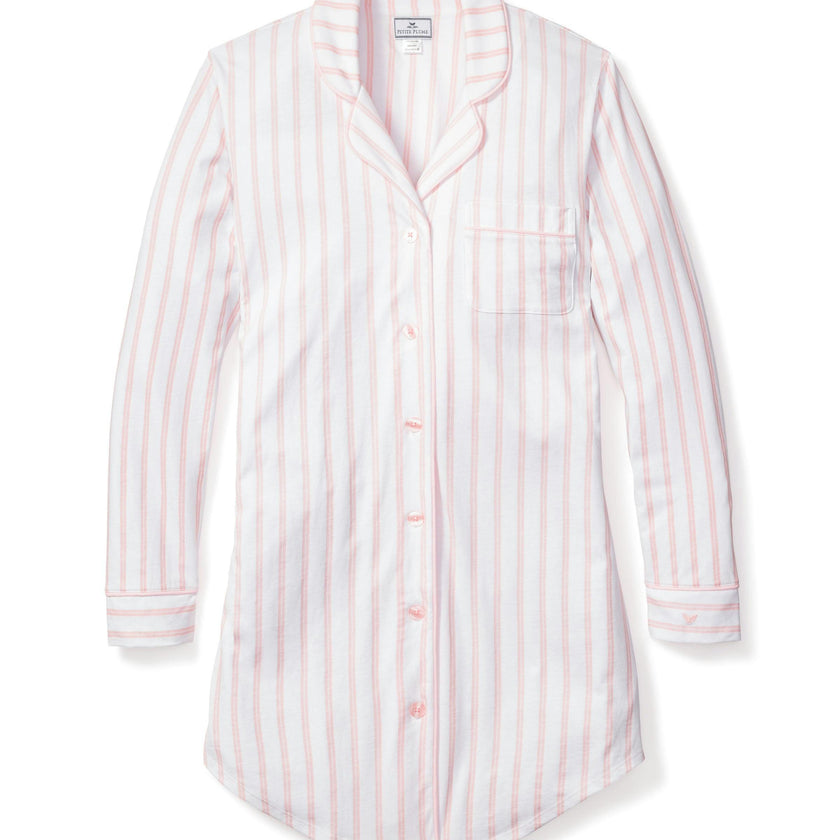 Women's Pima Nightshirt in Pink Stripe