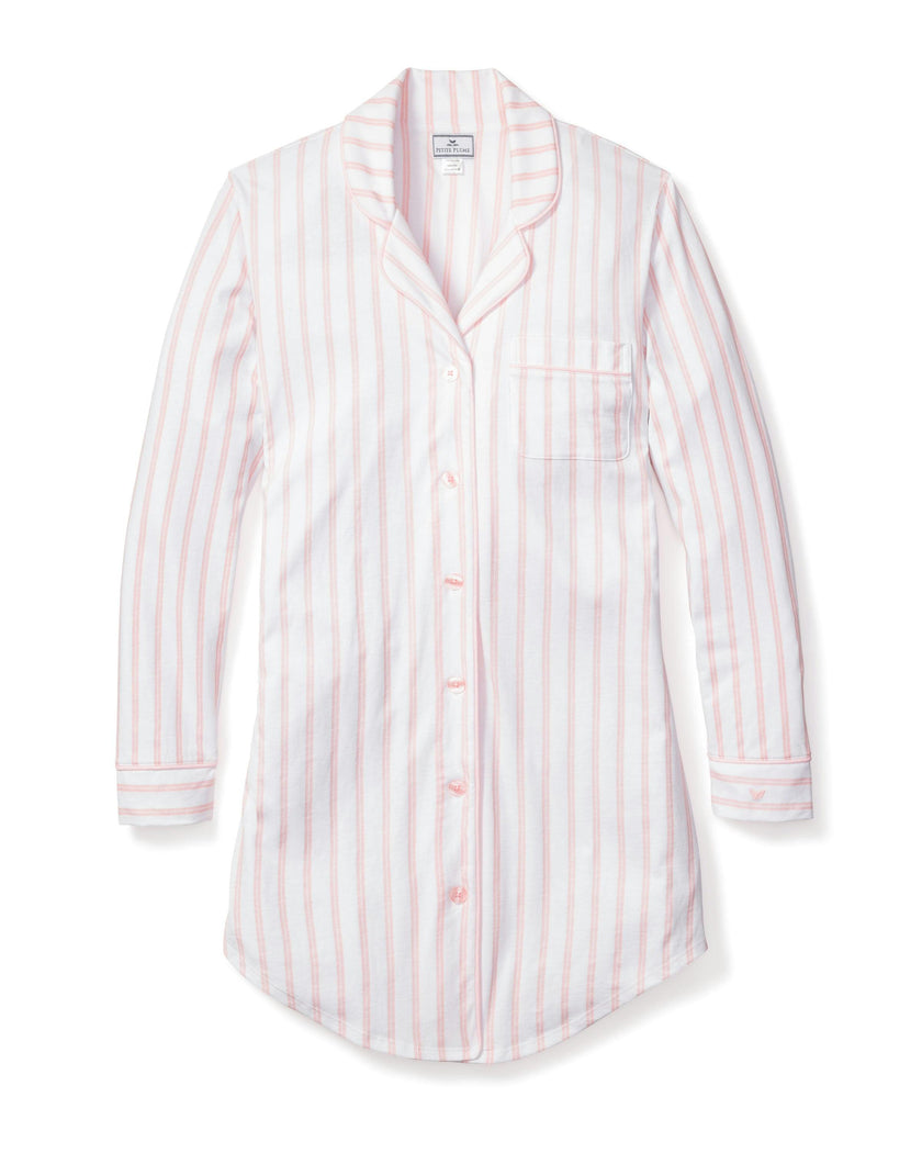 Women's Pima Nightshirt in Pink Stripe