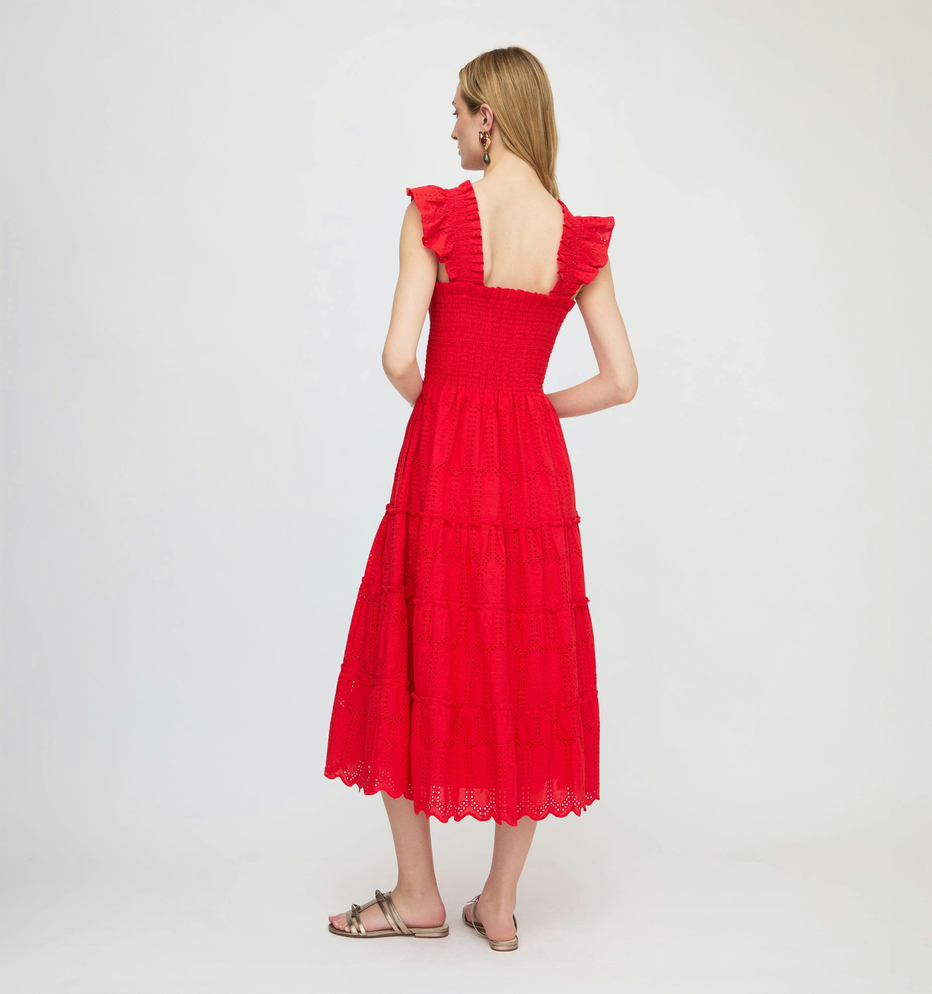 The Ellie Nap Dress - Cherry Trellis Broderie