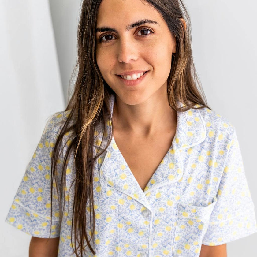 Lemons Woman's Pima Cotton Short Pajama Set