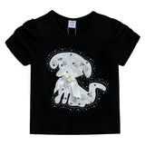 Black Puppy Applique T-Shirt