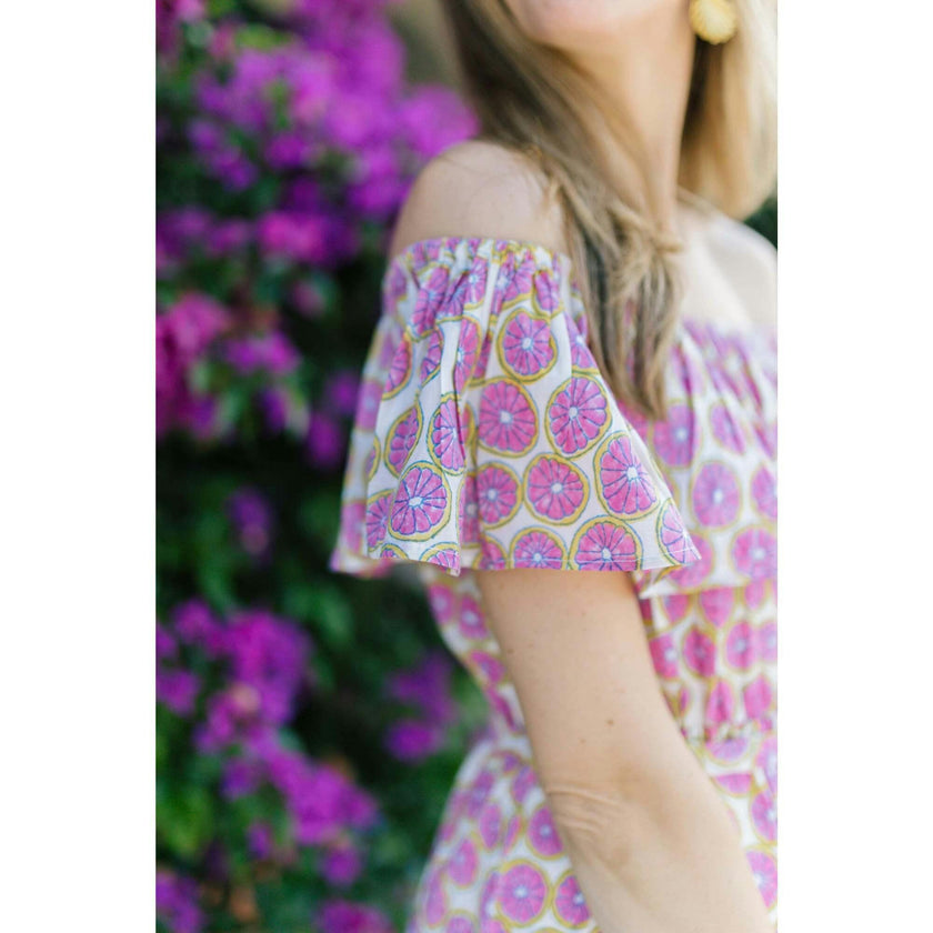 Benoite Off-Shoulder Citrus Maxi Dress