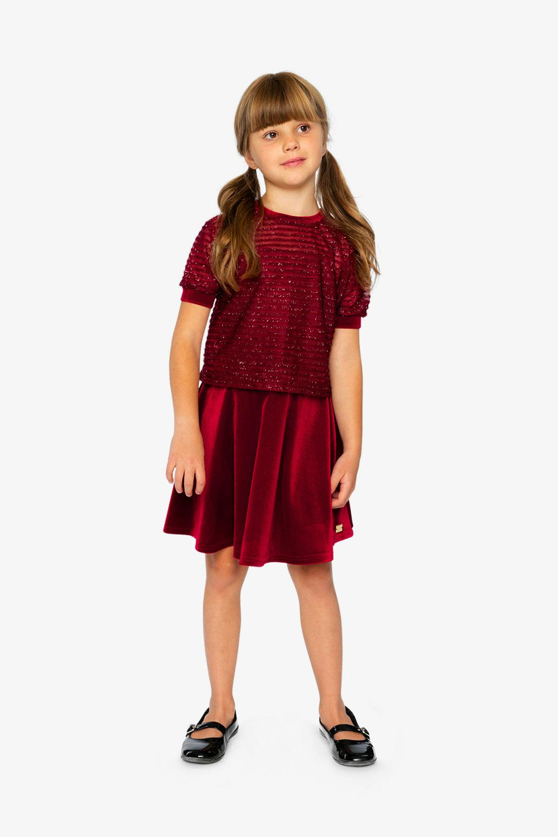 Velvet Skirt Red