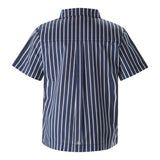Striped Classic Collar Short Sleeve Button-Down Shirt