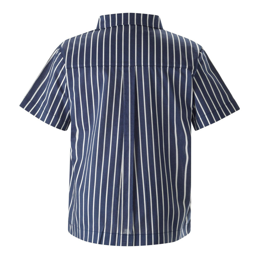 Striped Classic Collar Short Sleeve Button-Down Shirt