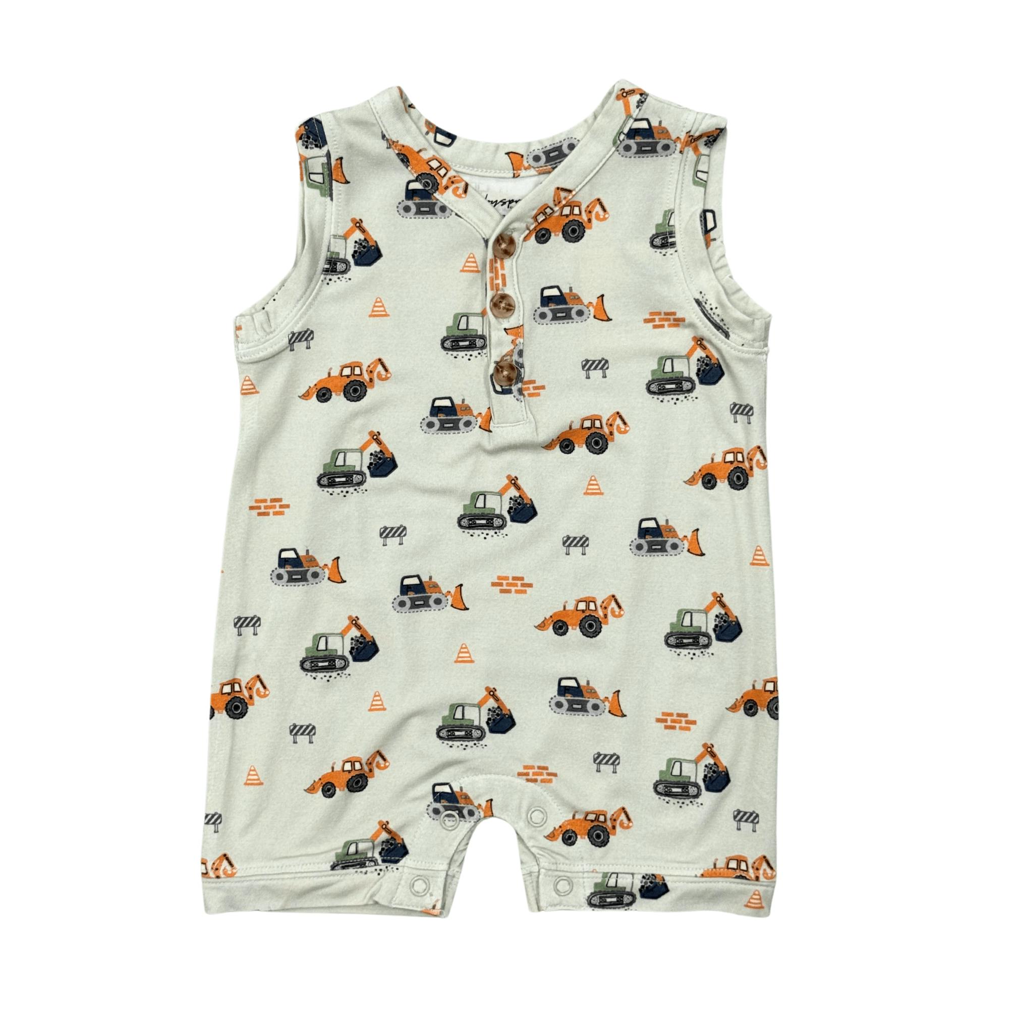 Baby Boy Sleeveless Romper in Fish