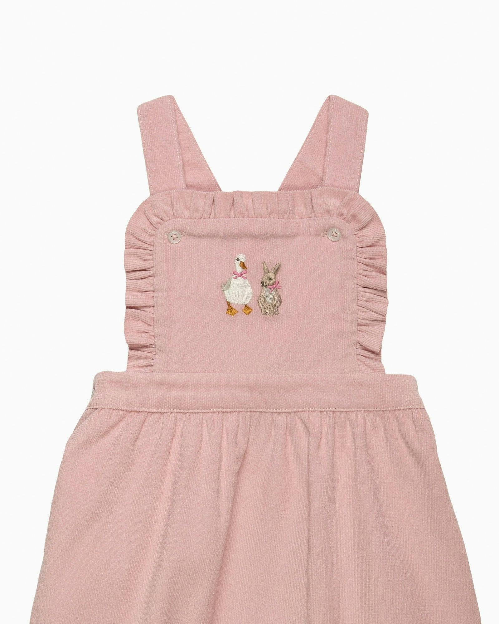 Baby Cord Frilly Duck & Bunny Overalls