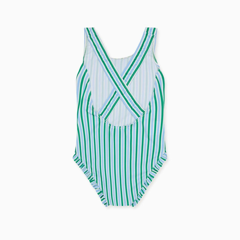 Green Stripe Bessie Girl Swimsuit