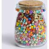 6-7 Stretch Beaded Bracelet DIY Numb er Bead Jar Over 1100 Beads With Charms