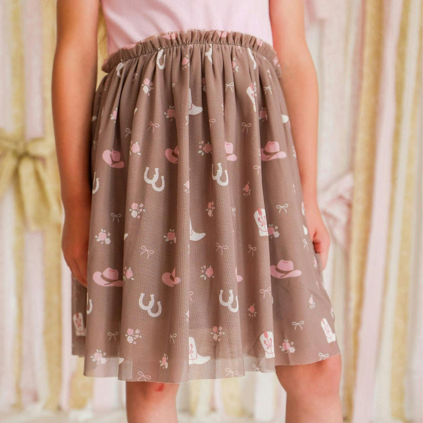 Howdy Darling Western Short Sleeve Tutu Dress