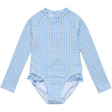 Seaside Gingham Leg Frill Surf Suit
