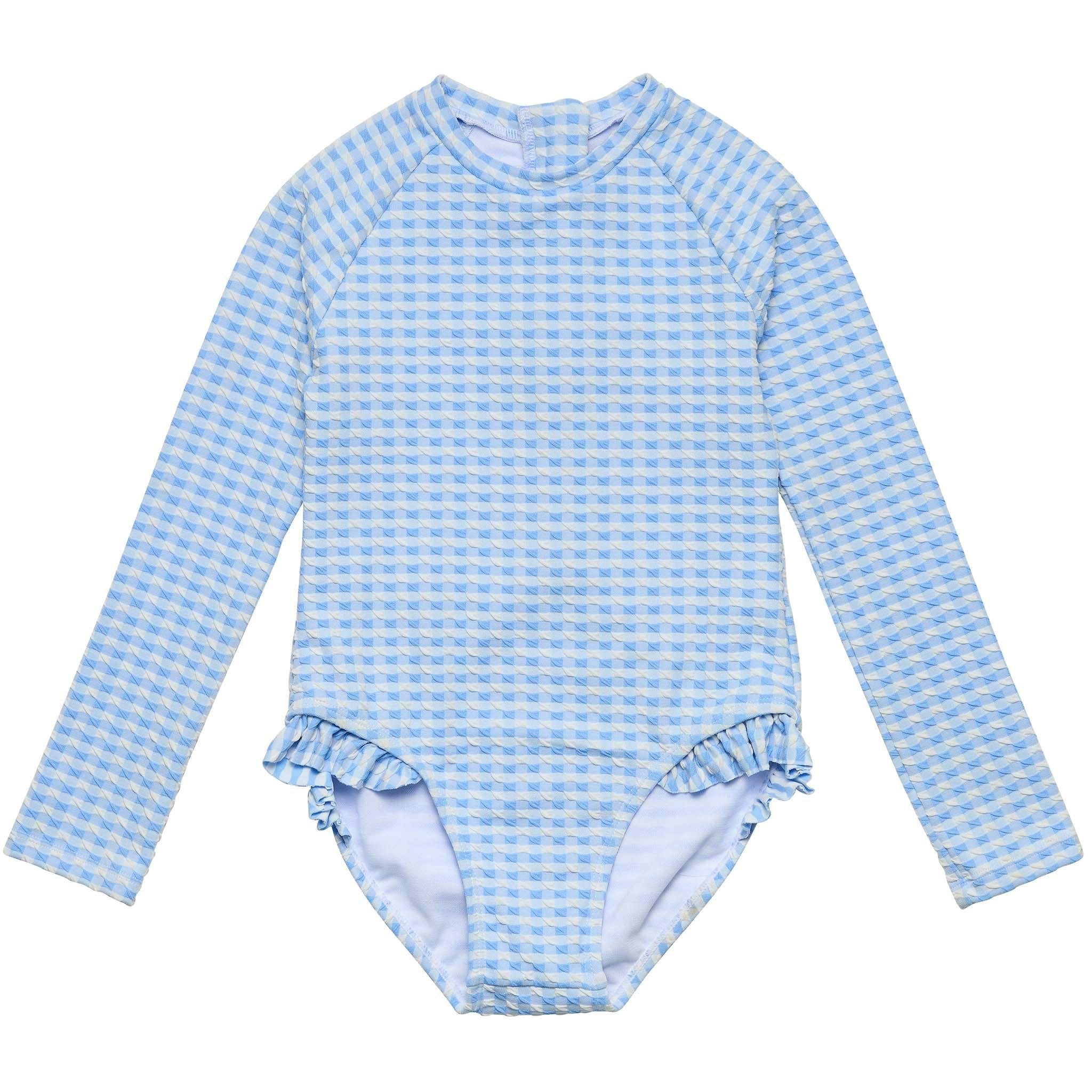 Seaside Gingham Leg Frill Surf Suit