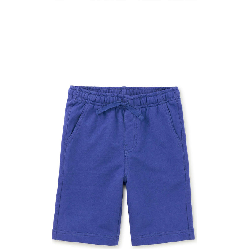 Vacation Long Mid-Thigh Drawstring Shorts, Blue