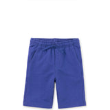 Vacation Long Mid-Thigh Drawstring Shorts, Blue