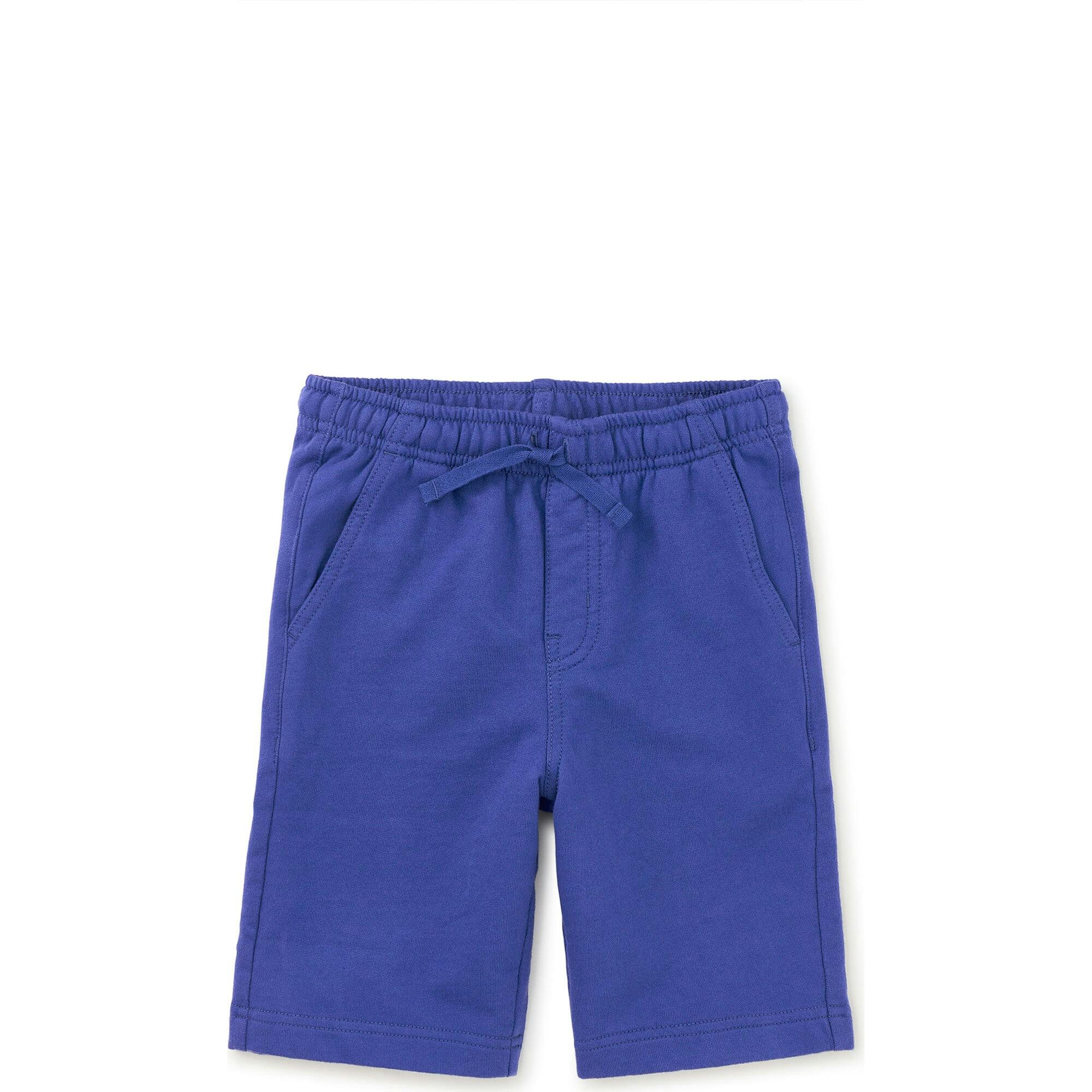 Vacation Long Mid-Thigh Drawstring Shorts, Blue
