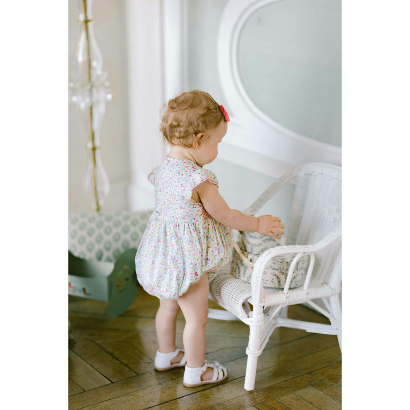 Alizée Cherry Smocked Bubble Romper