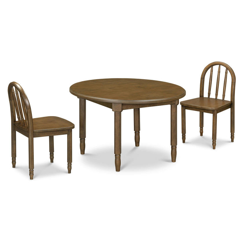 Liberty Play Table & Spindle Chairs Set in Natural Walnut