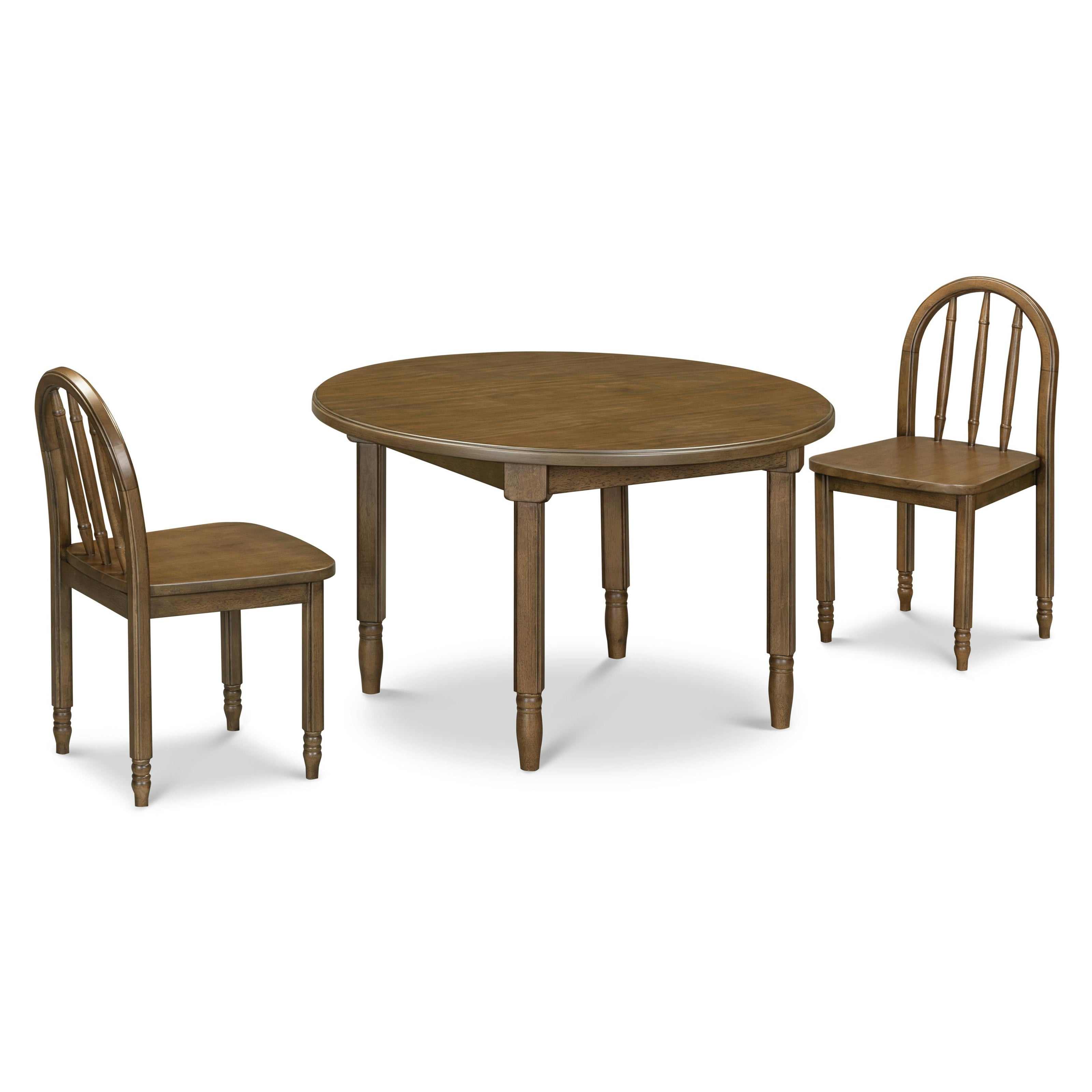 Liberty Play Table & Spindle Chairs Set in Natural Walnut