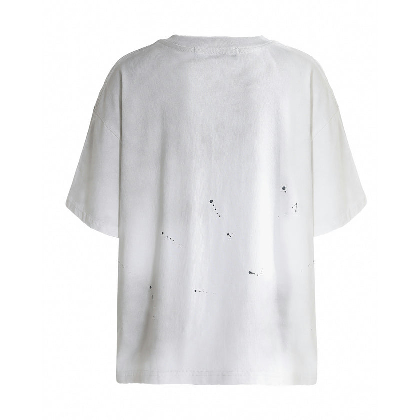 White Oversized Splatter T‑Shirt