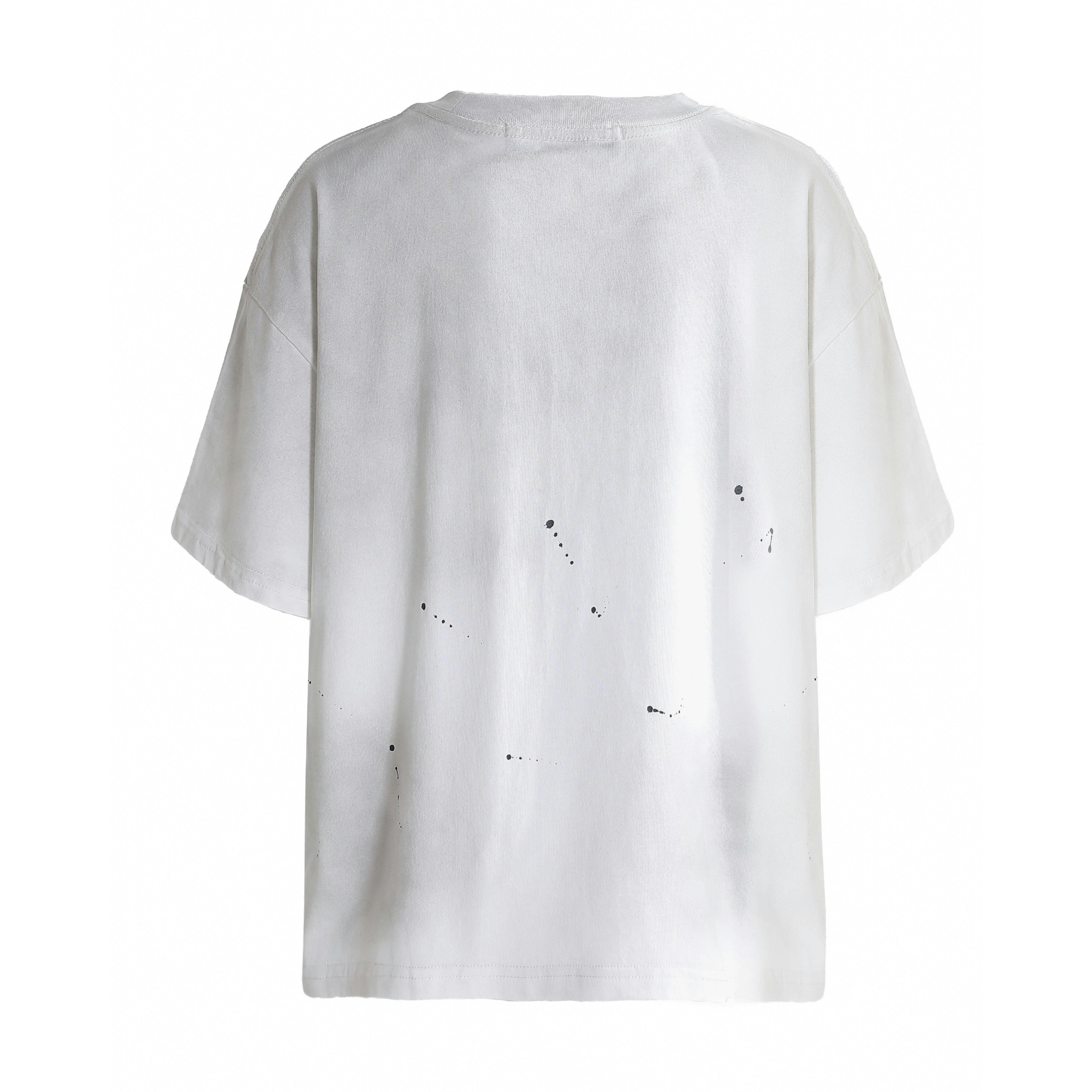 White Oversized Splatter T‑Shirt