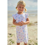 Printed Angel Sleeve Dress - Sea Shells