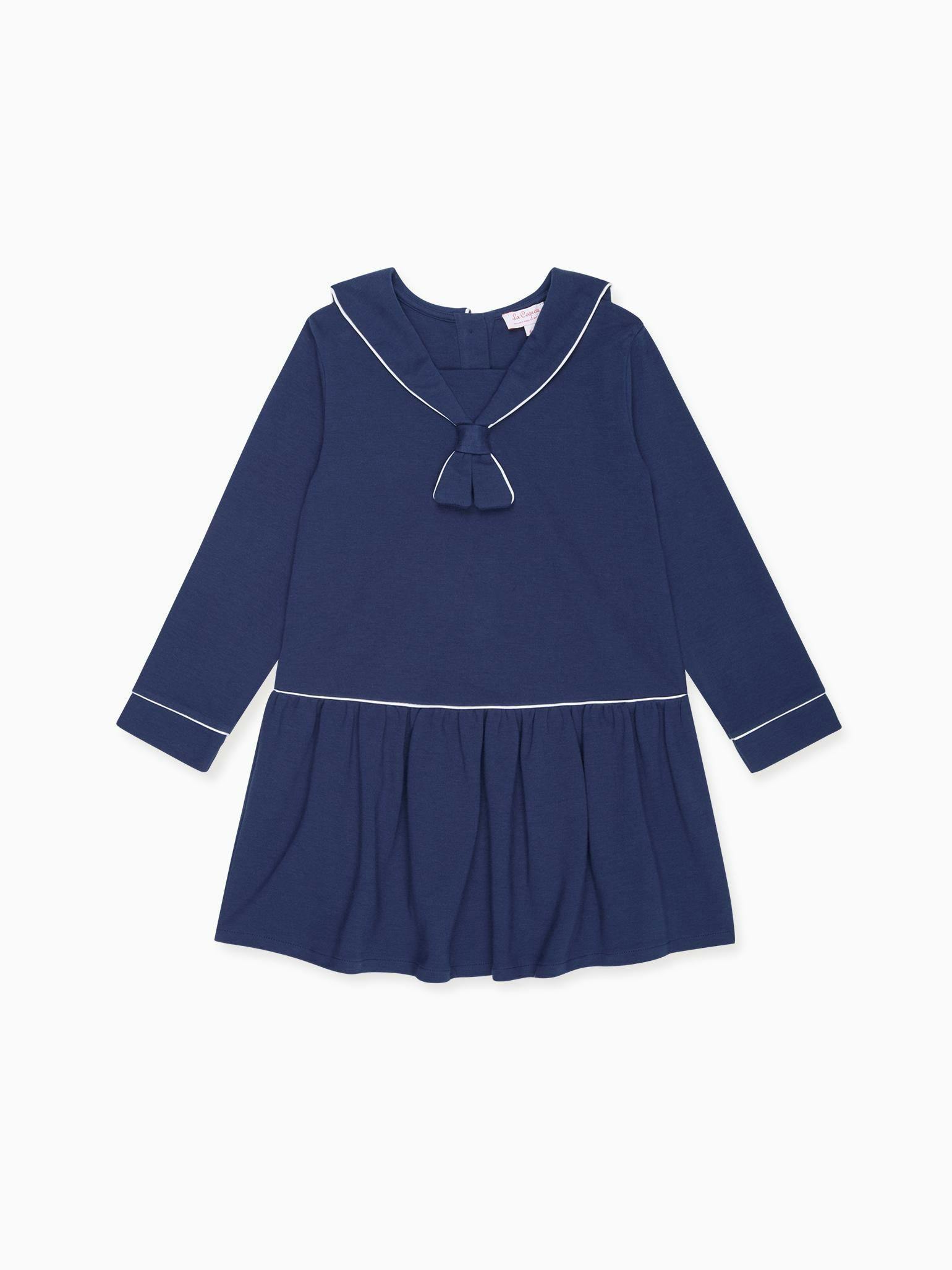 Navy Genevieve Girl Drop Waist Dress