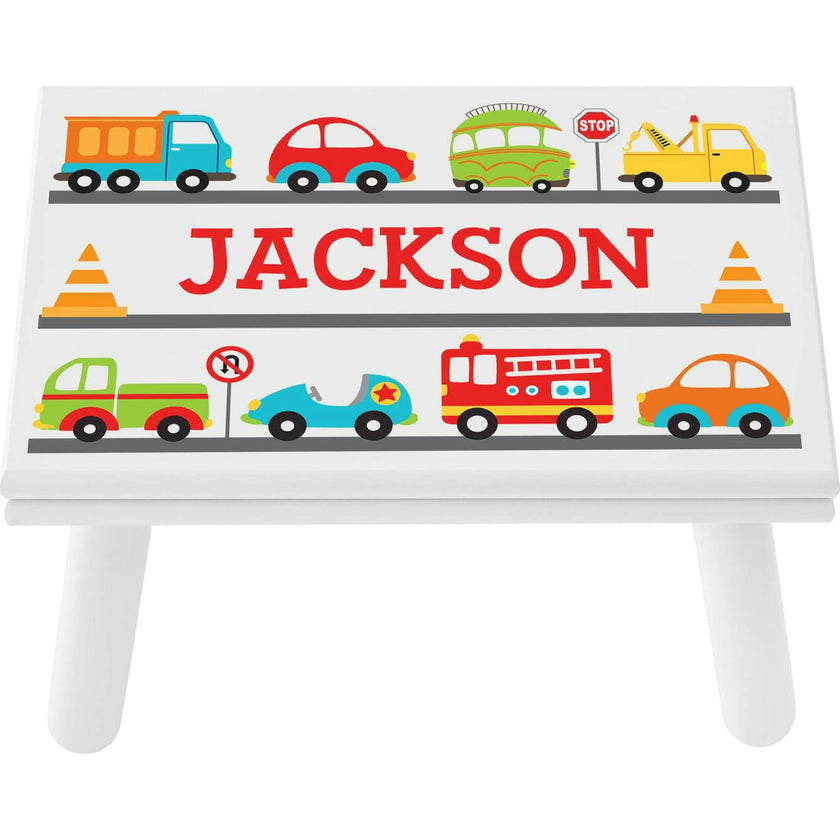 Vroom Vroom Step Stool | White