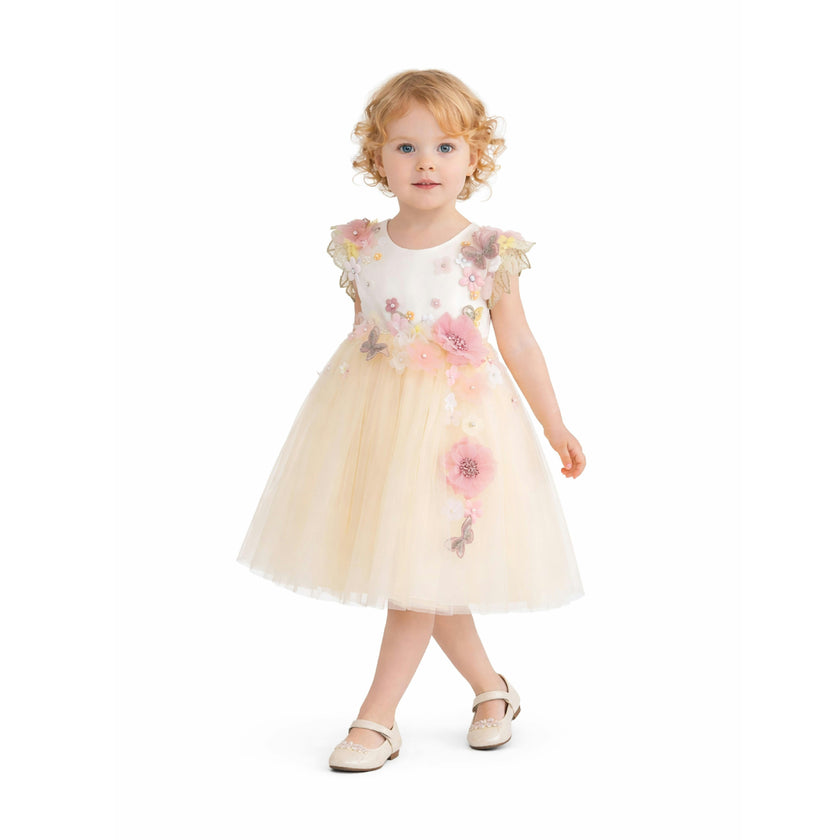 Cream Rosslyn Tulle Bow Dress