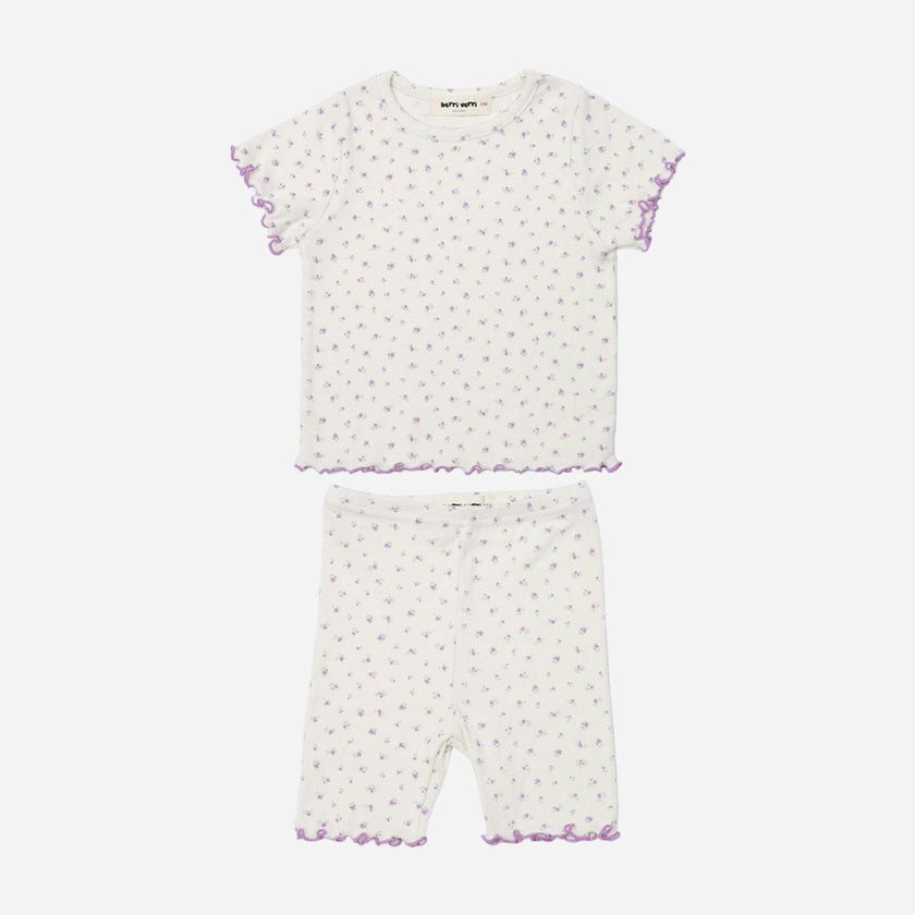 Berry Cotton PJ Set - Purple Floral