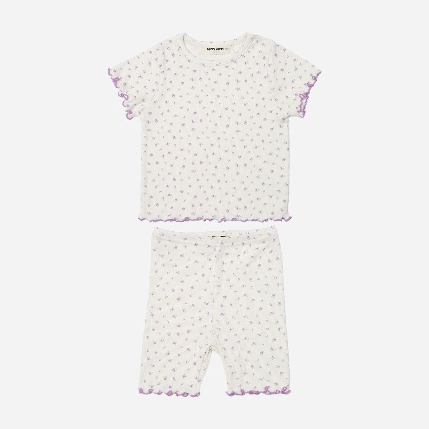 Berry Cotton PJ Set - Purple Floral