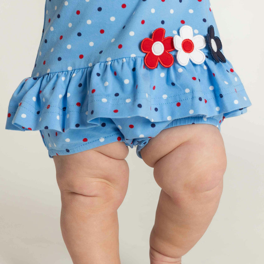 Printed Knit Romper With Flowers