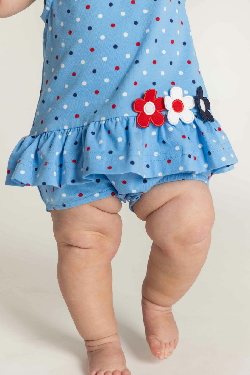 Printed Knit Romper With Flowers