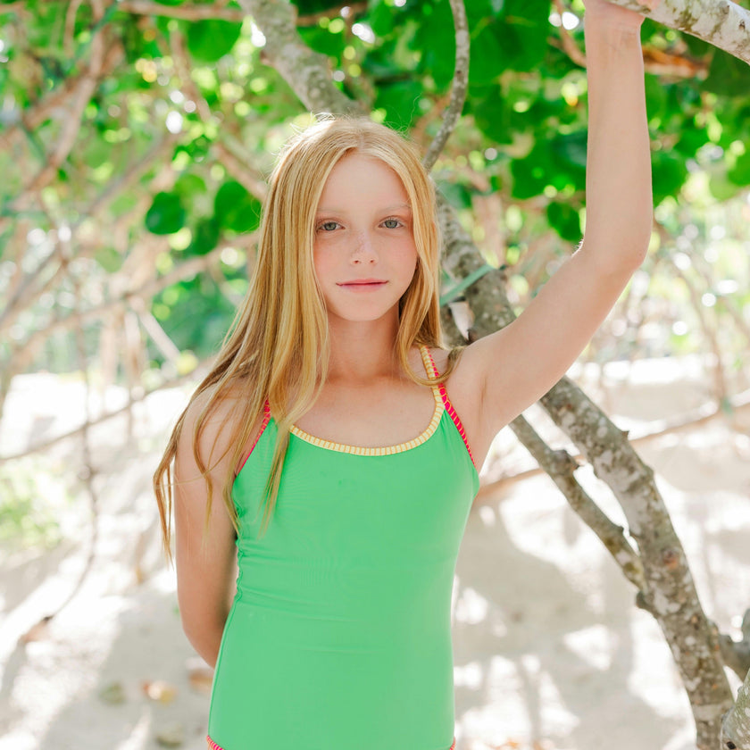 Maggie Preteen One-piece Swimsuit in Seaside Picnic