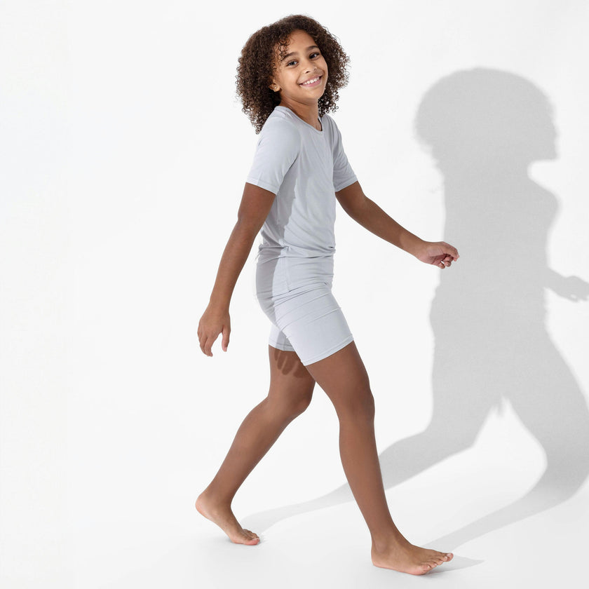 Cloud Grey Bamboo Kids Pajama Short Set