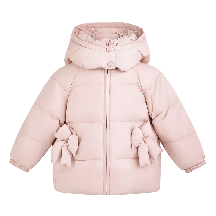 Pink Bow Puffer Jacket