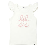 "lil sis" Embroidered Cotton Baby Rib Full Sleeve Tank