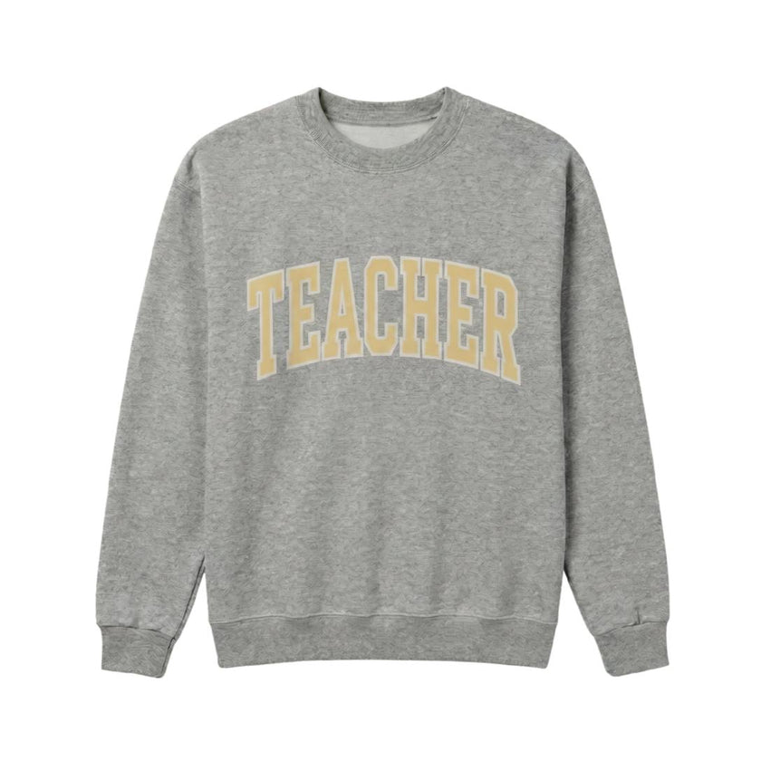 TEACHER Printed Sweatshirt, Gray