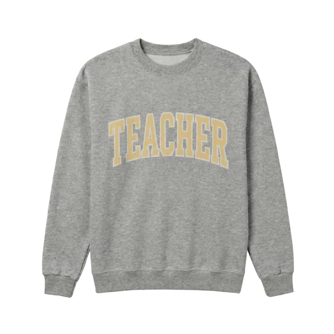 TEACHER Printed Sweatshirt, Gray