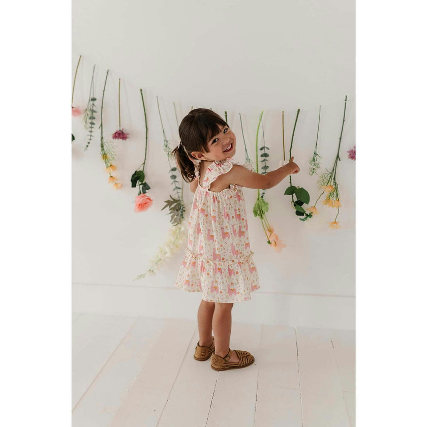Girl's Drop-Waist Peplum Dress