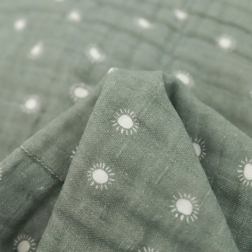 Original Organic Cotton Muslin Quilt - Sage Suns