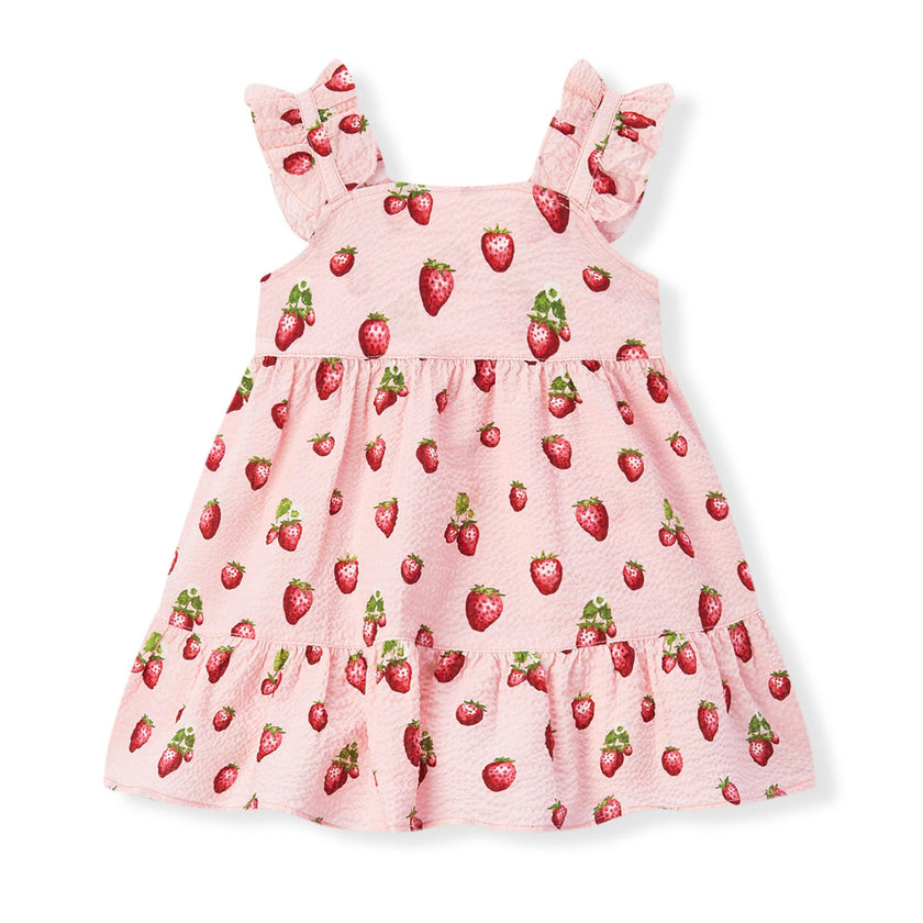 Strawberry Ruffle Tiered Dress