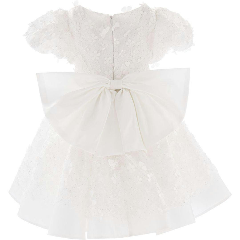 White Moneta Floral Bow Dress