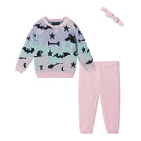 Infant (9-24M) Girls Three-Piece Sweater Set | Ghosts, Bats & Bones