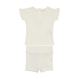 Ruffle Ladder Stripe Short Set
