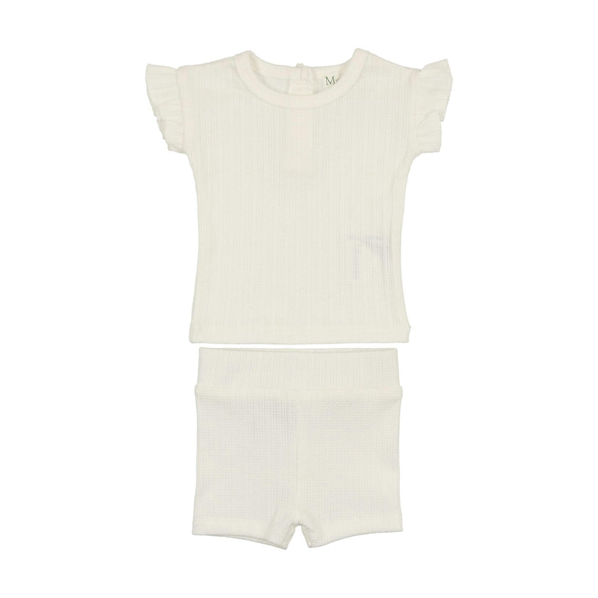 Ruffle Ladder Stripe Short Set