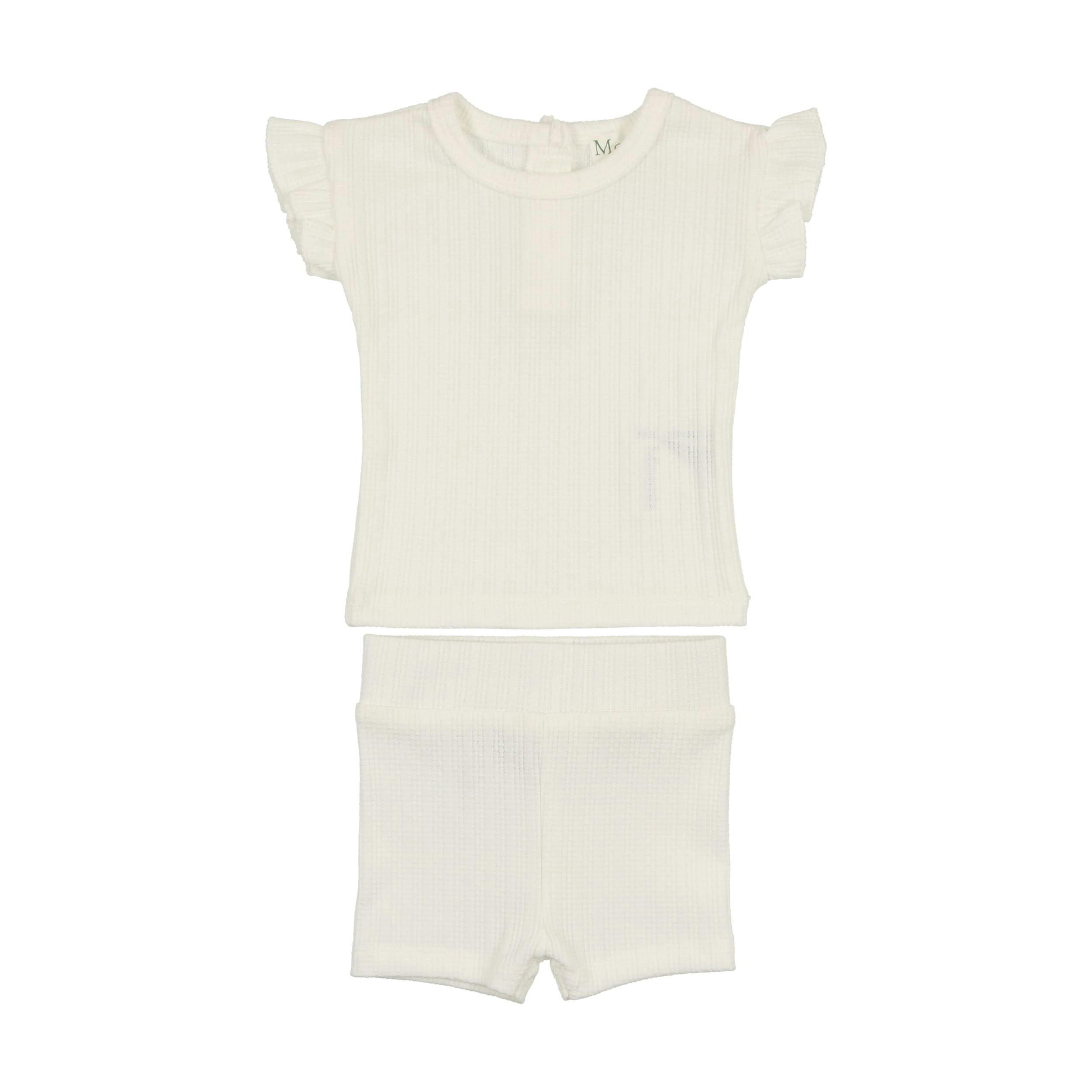 Ruffle Ladder Stripe Short Set